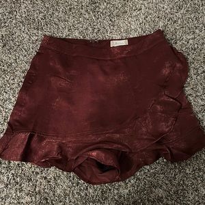 Deep red dress shorts